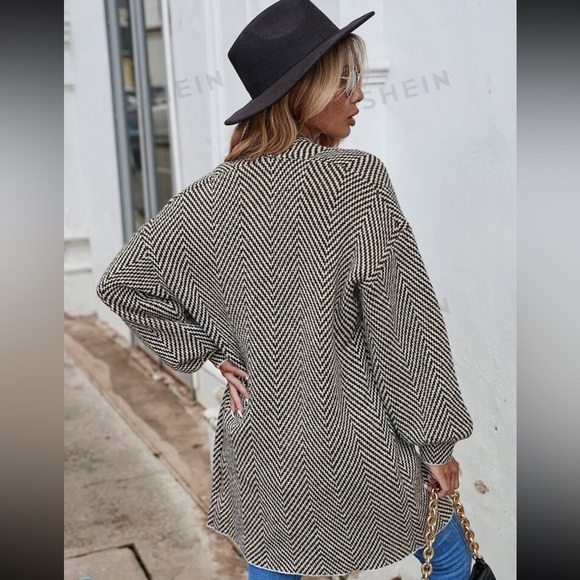 Open front chevron cardigan - Picture 2 of 5